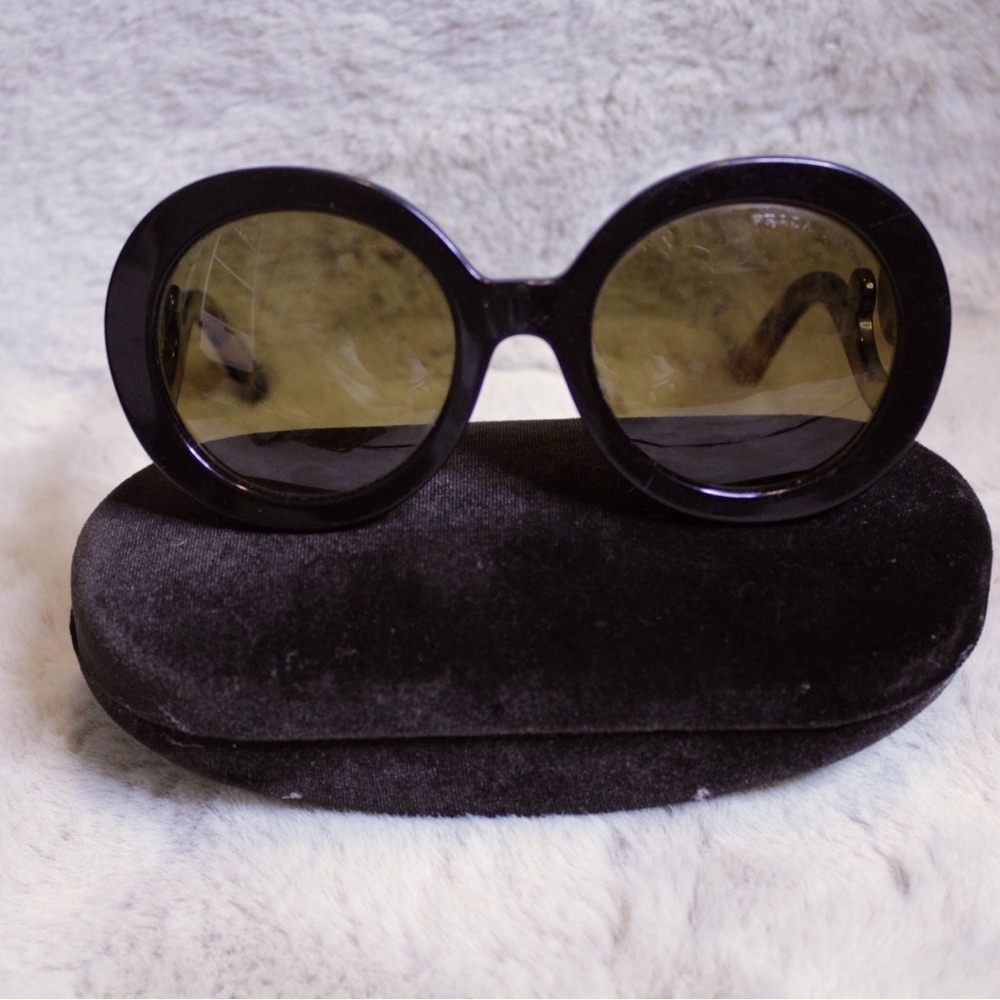 Prada Oversized Baroque Round Polarized Sunglasses - GUC